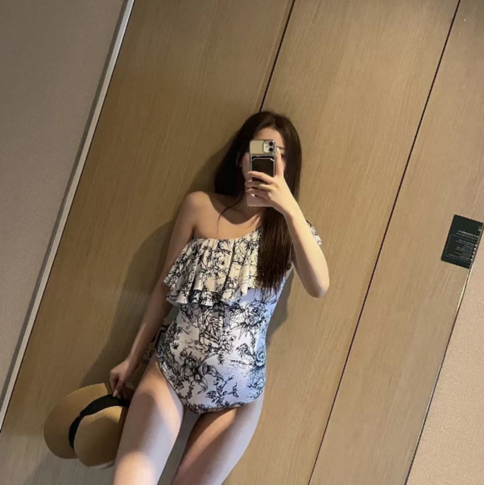 【花柄】ワンショルダー カットアウト ワンピース水着 ワンショルダーカットアウトワンピース/水着【SEADRESS