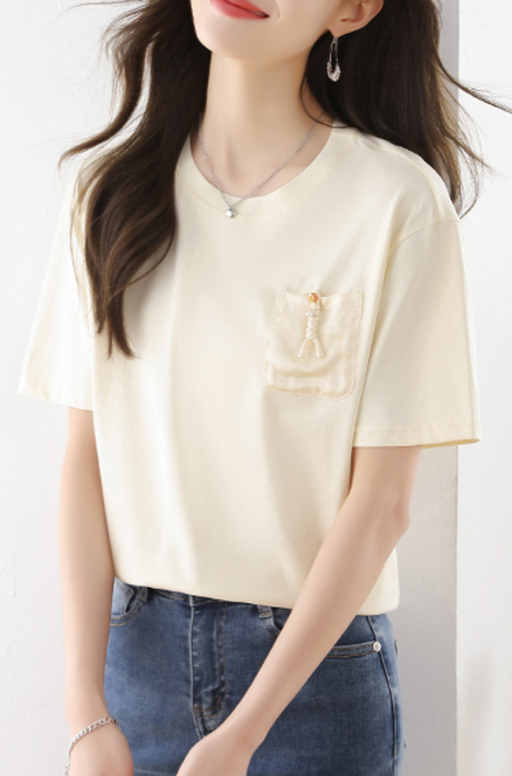 骨格ナチュラルサイドポケットTシャツトップス Tシャツ/カットソー