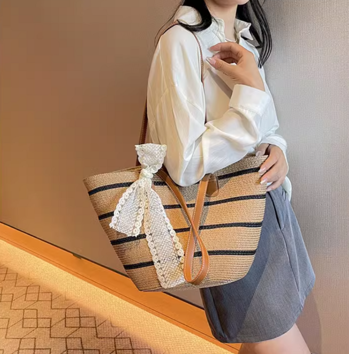 【カージュ】カゴバッグスカーフ クーコ COOCO スカーフ巻カゴバッグ （ネイビー） -レディース