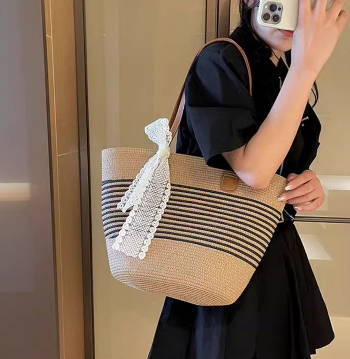 BASCO かごバッグ スカーフ付き BASCO かごバッグ スカーフ付き