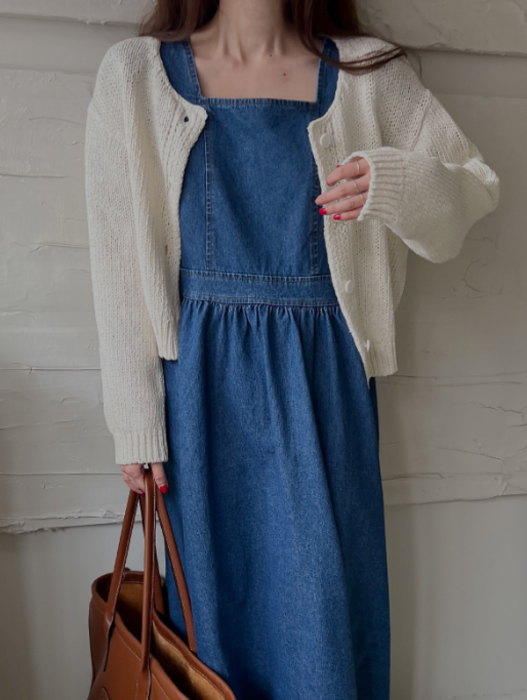 骨格ナチュラルスクエアネックデニムロングワンピース ロング 骨格ナチュラルスクエアネックデニムロングワンピース ロング