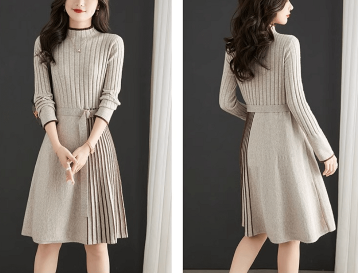 極美品　シビラ　ニットワンピース　ウェーブデザインニットドレス セール】 デザインニットドレス （ドレス）｜Sybilla / シビラ