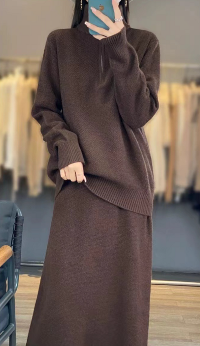 骨格ナチュラルフロントジップニットセットアップ セットアイテム|骨格