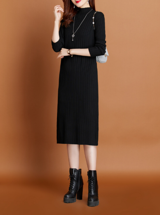 AKTE（アクテ）の「ワイドリブIラインニットワンピース