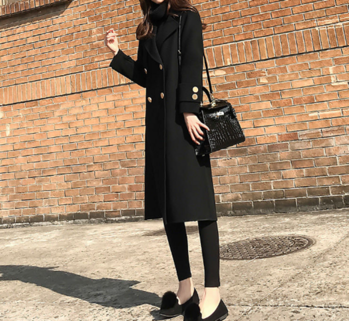 骨格ストレートダブルブレストロングアウター コート|骨格ストレート