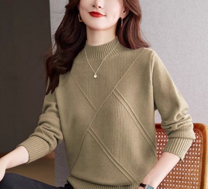 骨格ストレートラインデザインニットトップス ニット|骨格ストレート