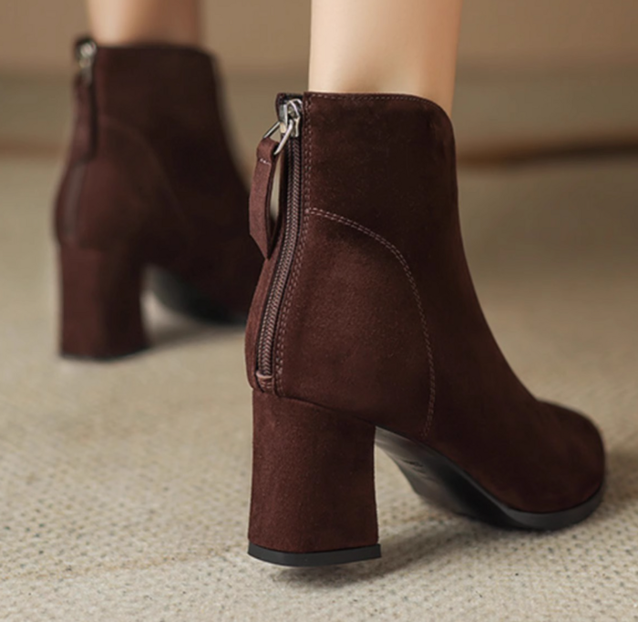 骨格ストレートVネックラインショートブーツ シューズ|骨格