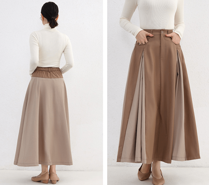 フィット＆フレアパネルロングスカート グレー DRESSLAVE スカート fit ＆ flare panel long skirt(フィット