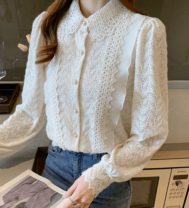 EZUMi 新品 スカラップ レース ブラウス コンシャススリーブ トップス EZUMi 新品 スカラップ レース ブラウス コンシャススリーブ
