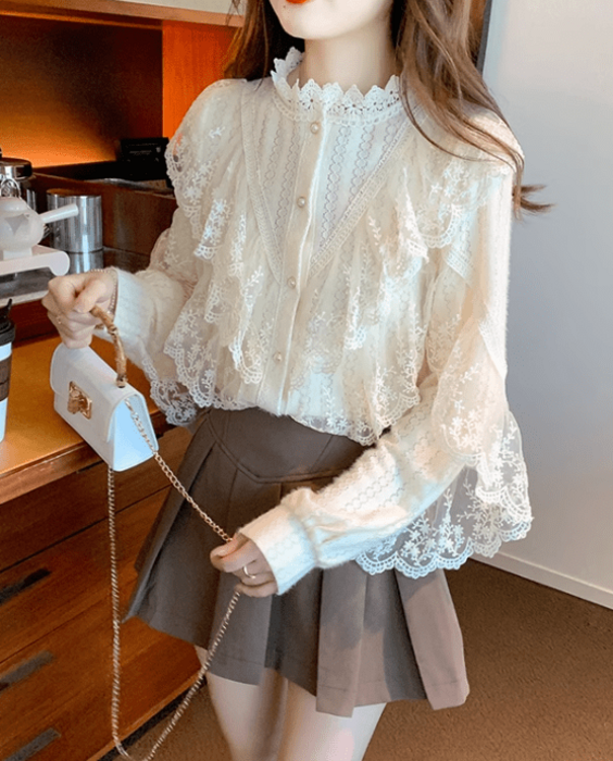 VALENTINO ヴァレンティノ レース トップス S ニット フラワー VALENTINO ヴァレンティノ レース トップス S ニット フラワー