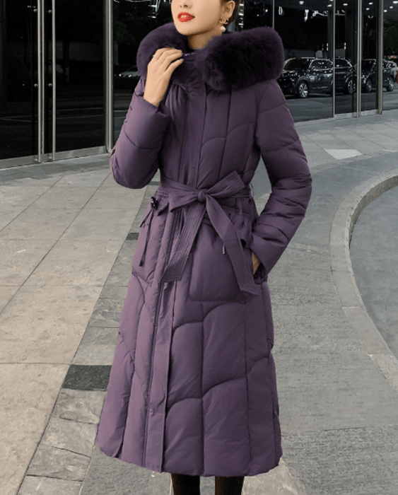 MU sports ファーダウン ウエサコ フードファー腕部分取外し可能 ゴルフ 骨格ストレートフードファーウエストマークダウンコート