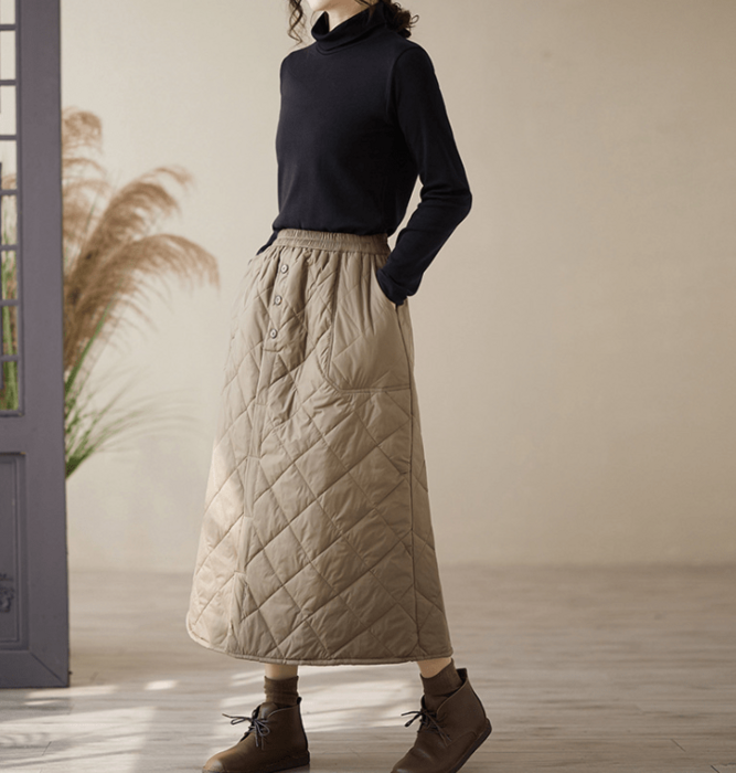 ★本日最終価格★M'S GRACY キルティングスカート 40新品未使用 骨格ウェーブキルティングスカート（スカート）｜骨格ウェーブ専門通販