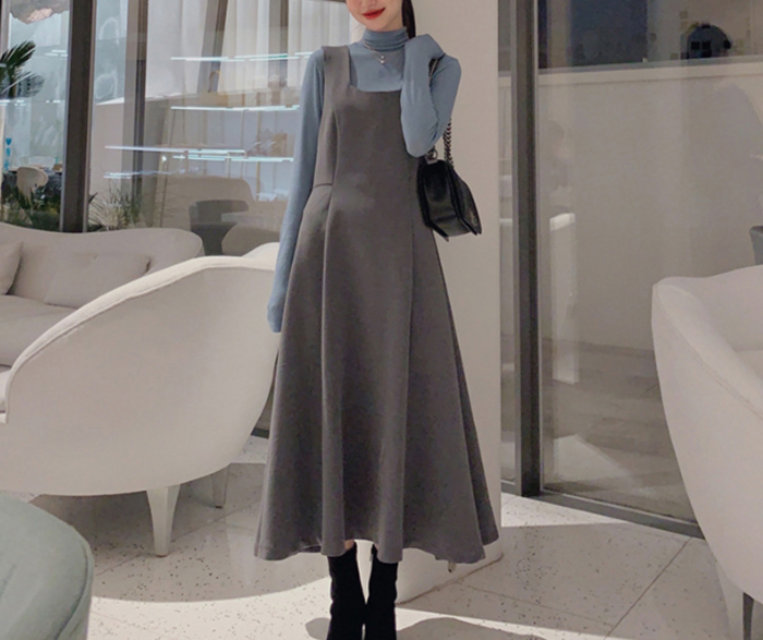 骨格ウェーブスクエアネックジャンパースカート（スカート）｜骨格