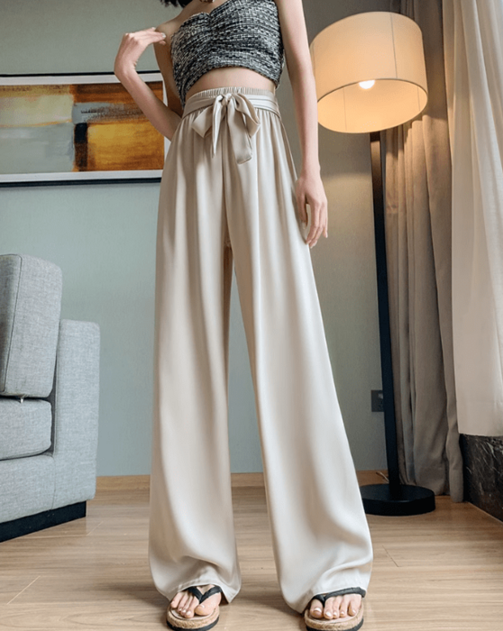 【３本セット】ウエストリボン付きストレートパンツ リボン付きパラシュートパンツ | w closet(ダブルクローゼット