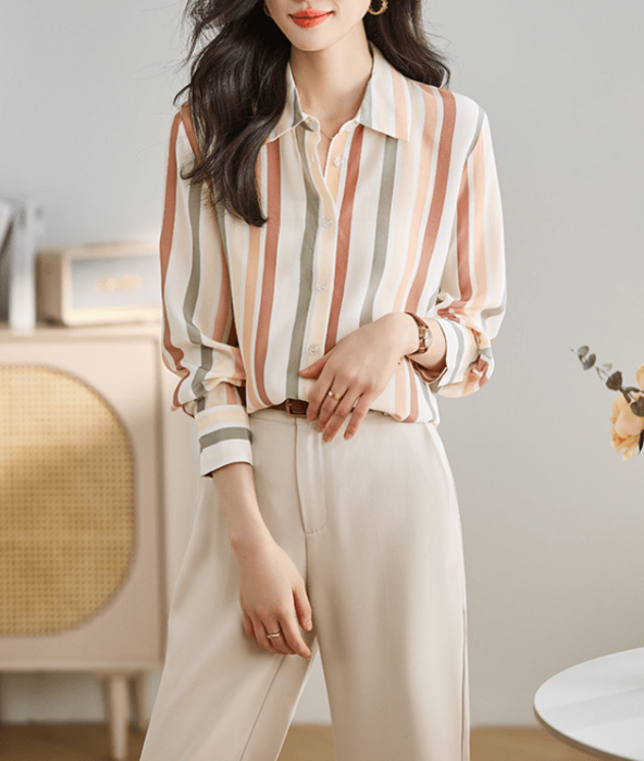 REST&RECREATION ストライプリップネックTシャツ Rest&Recreation]ストライプ リップネックTシャツ/韓国ブランド