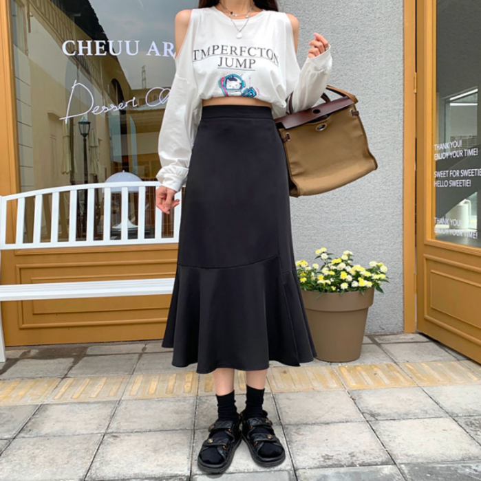 切り替えバックマーメイドスカート 骨格ストレート裾切り替えマーメイドスカート スカート|骨格ストレート