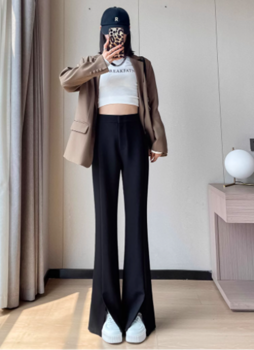 スラックス ストレート パンツ スリット 無地 全3色 韓国 b5232 楽天市場】【全品2BUY15%OFFクーポン】【SUMMER FAIR】SC-ST