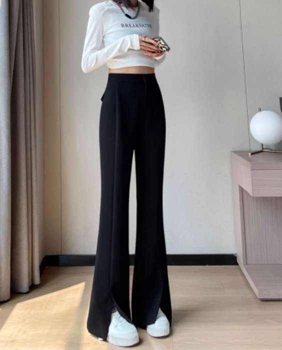 骨格ストレートフロントスリットスラックスパンツ パンツ|骨格