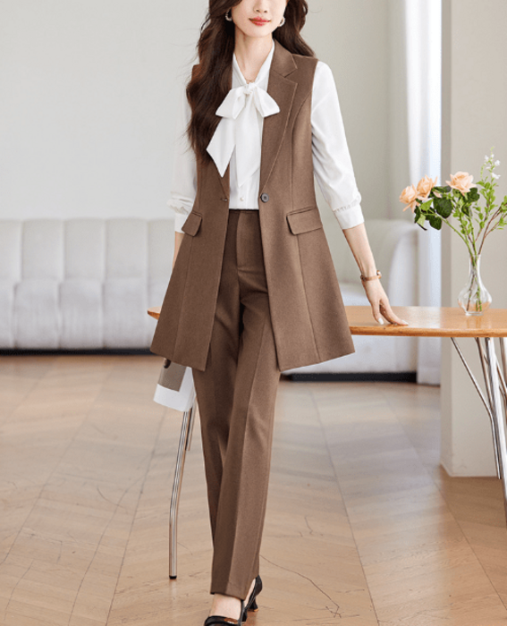 【美品】PLST ロングジレ パンツ 骨格ストレートロングジレ+スーツパンツセットアップ