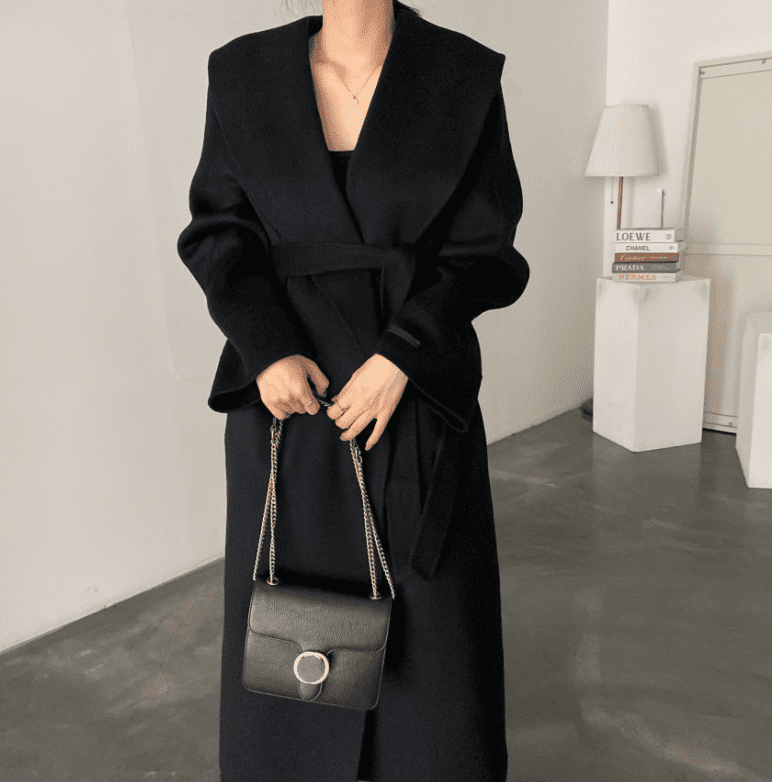 骨格ウェーブ服ビックカラーロングアウターコート（アウター）｜骨格